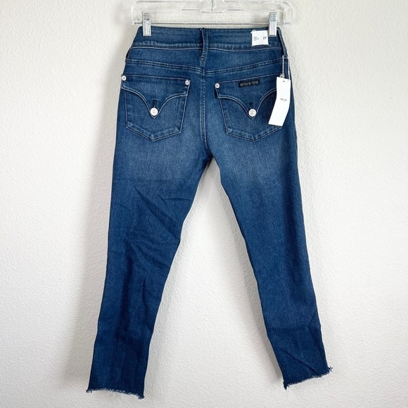 New Hudson Collin Crop Jeans Women's 27 Mid Rise Skinny Leg Distressed Chew Hem - Picture 4 of 6